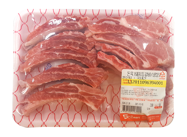 돈냉장등갈비(국내산)100g